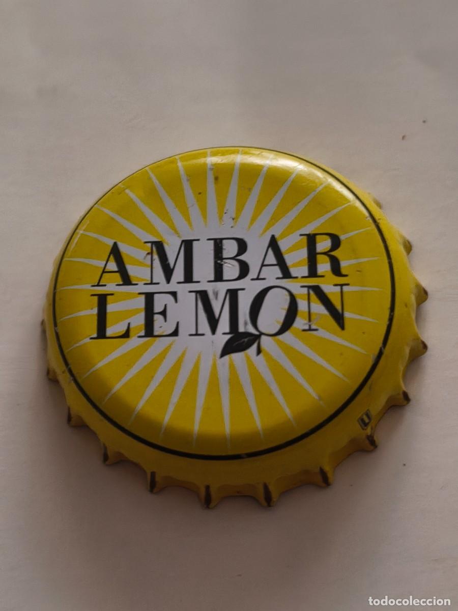 Coleccionismo de cervezas: CHAPA CORONA ESPA&Ntilde;A &Aacute;MBAR LEMON