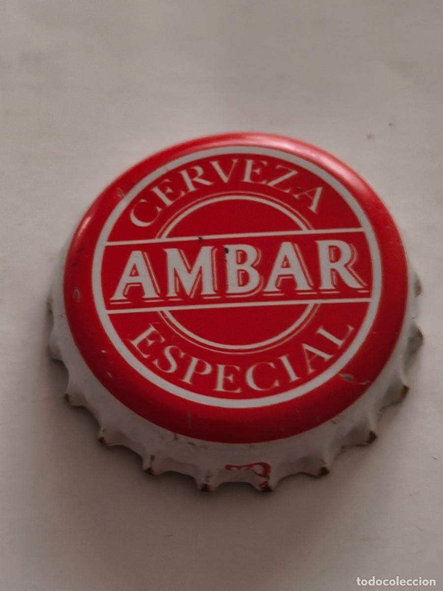 Coleccionismo de cervezas: CHAPA CORONA ESPA&Ntilde;A &Aacute;MBAR CL&Aacute;SICA LATERAL BLANCO