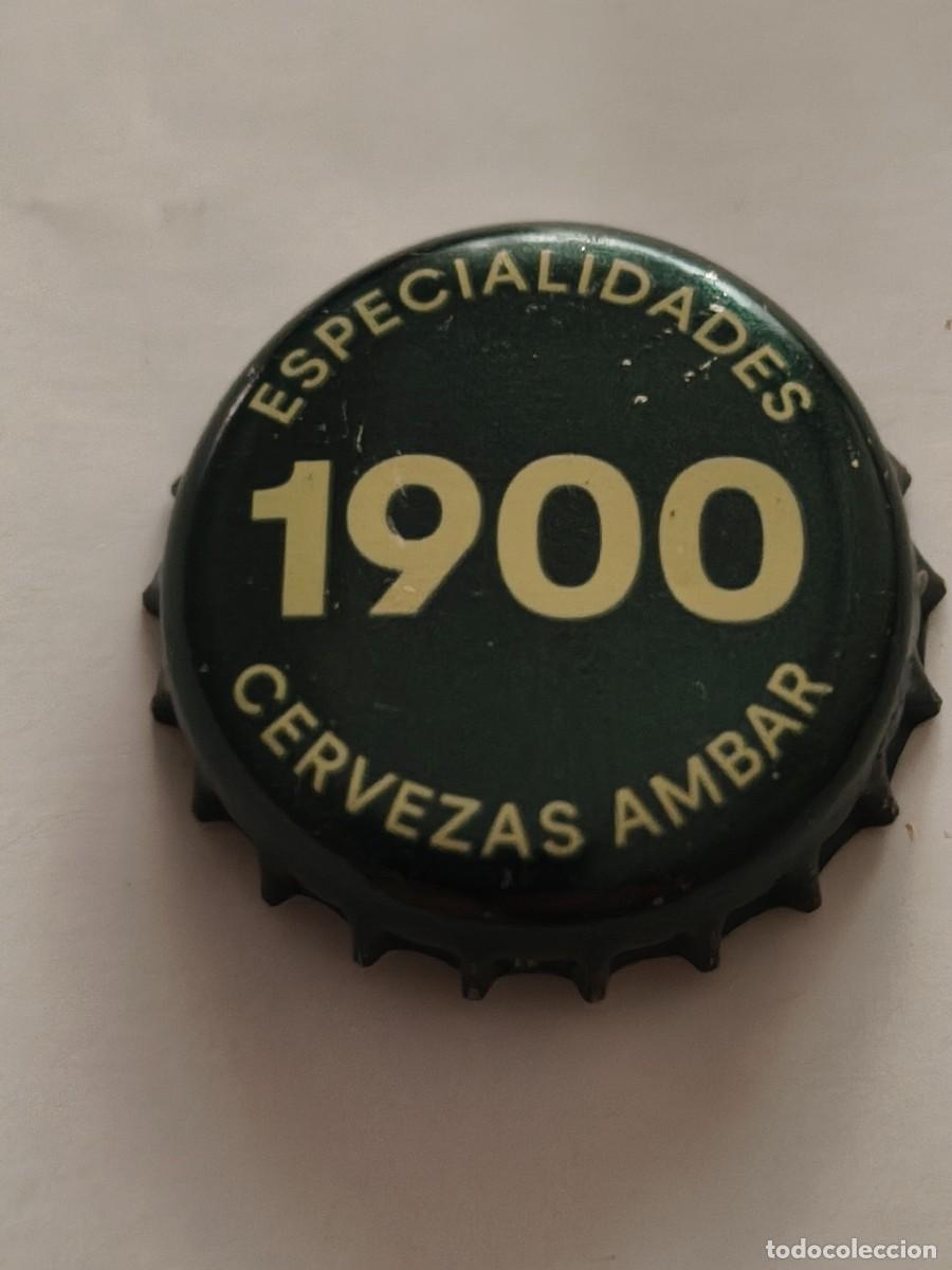 Coleccionismo de cervezas: CHAPA CORONA ESPA&Ntilde;A &Aacute;MBAR 1900