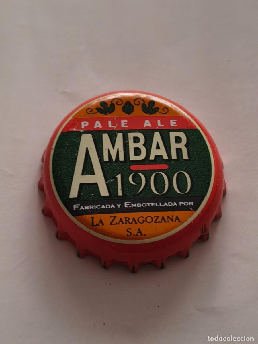 Coleccionismo de cervezas: CHAPA CORONA ESPA&Ntilde;A &Aacute;MBAR 1900
