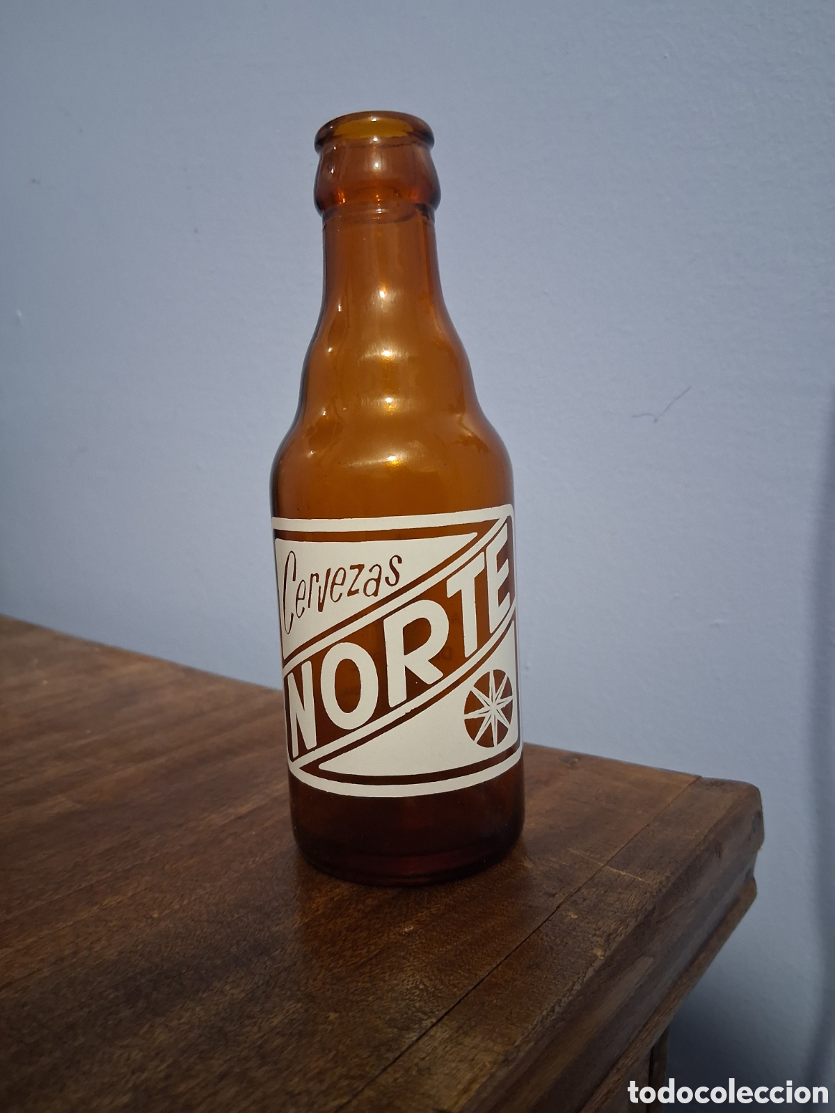Coleccionismo de cervezas: Botella de cerveza CERVECERA DEL NORTE Bilbao Valencia 20 cl quinto