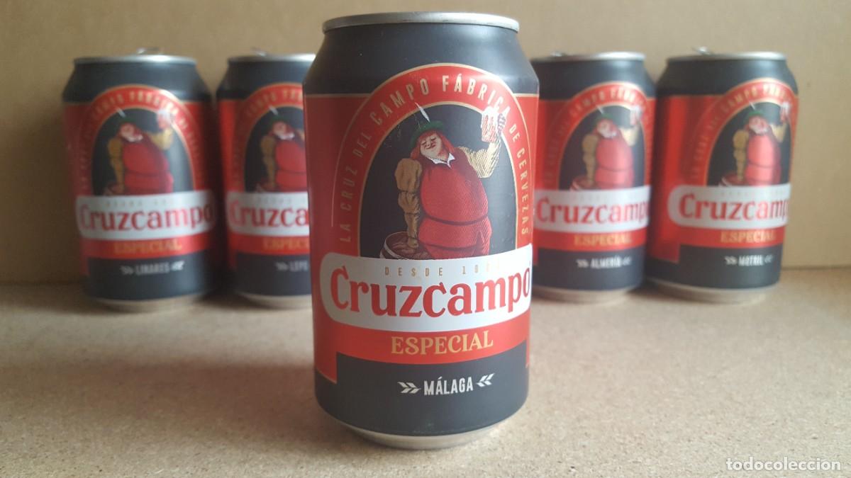 Collectable Beer: Lata de cerveza Cruzcampo Especial, Edici&oacute;n limitada. M&aacute;laga. VAC&Iacute;A