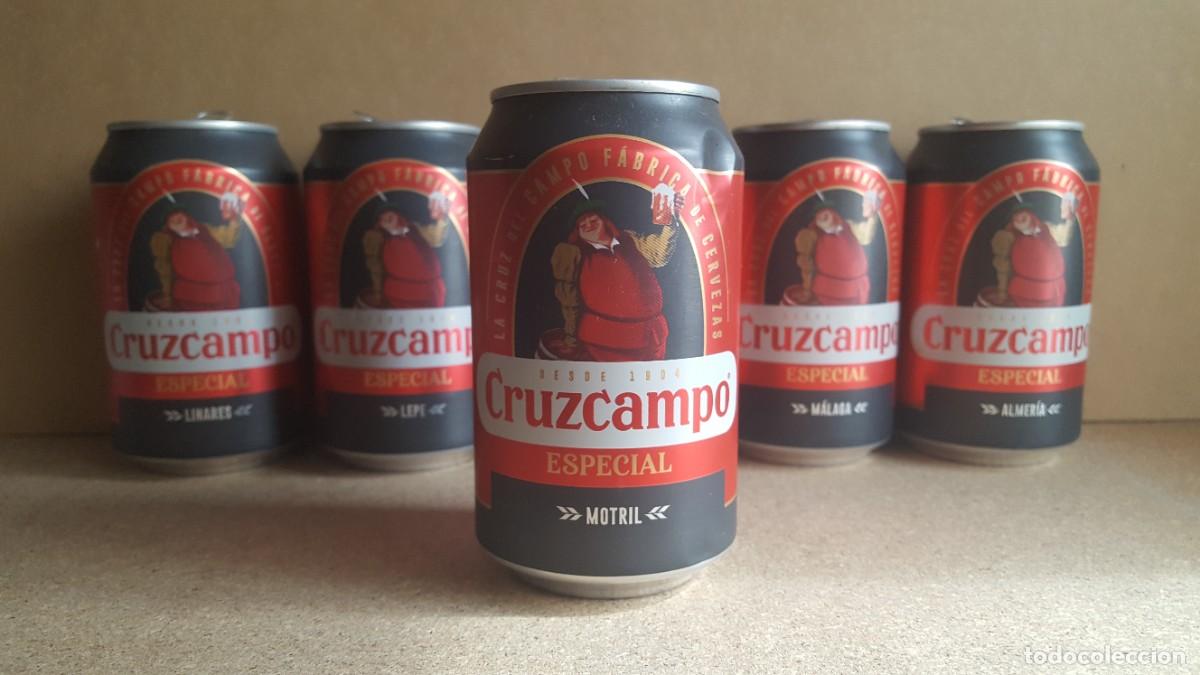 Colecionismo de cervejas: Lata de cerveza Cruzcampo Especial, Edici&oacute;n limitada. Motril. VAC&Iacute;A
