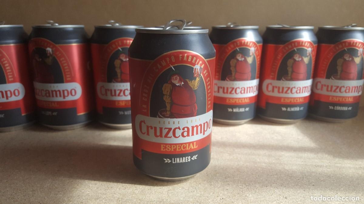 Collectable Beer: Lata de cerveza Cruzcampo Especial, Edici&oacute;n limitada. Linares. VAC&Iacute;A