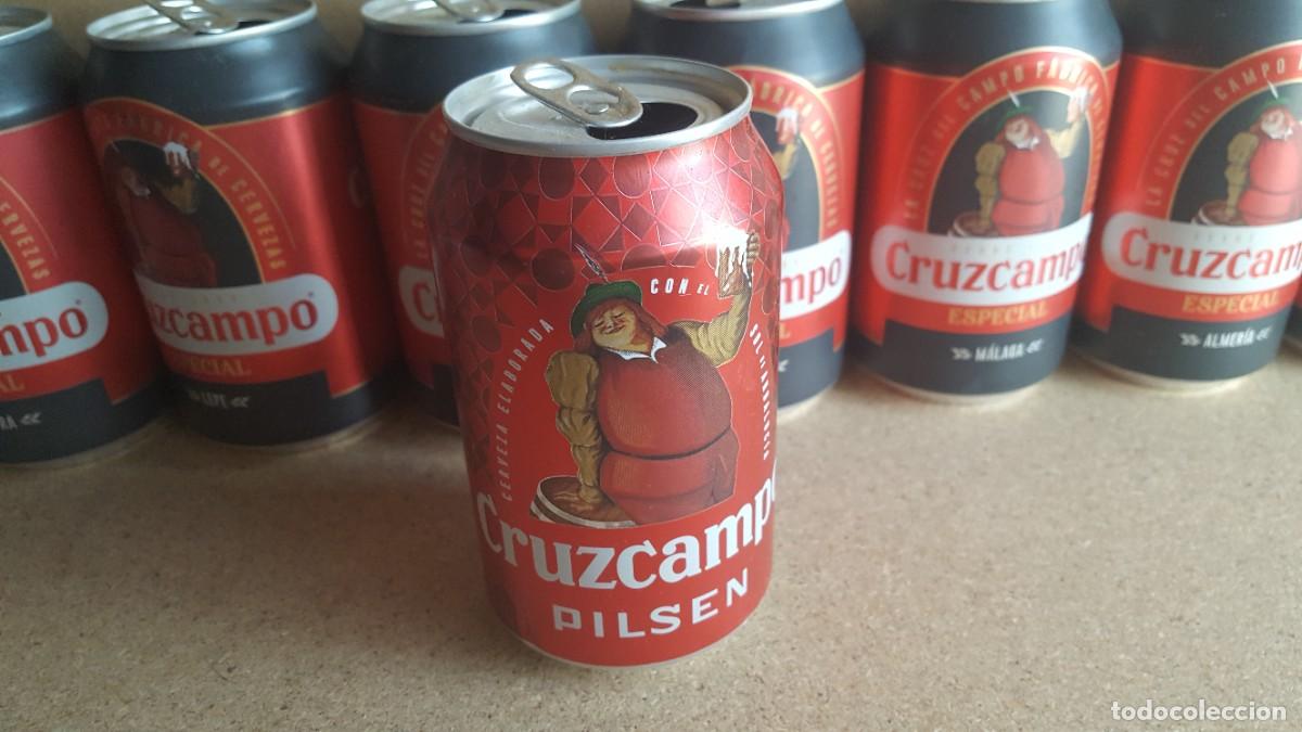 Collezionismo di birre: Lata de cerveza Cruzcampo Pilsen. VAC&Iacute;A