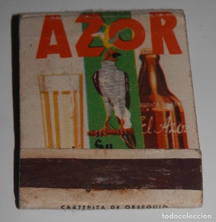 Coleccionismo de cervezas: ANTIGUA CAJA DE CERILLAS DE LA CERVEZA AZOR