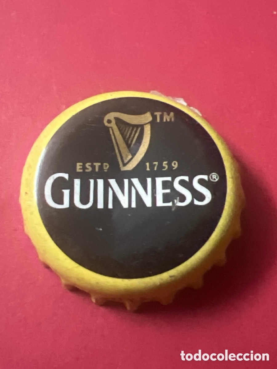 Coleccionismo de cervezas: T4/X133/L5. Chapa tap&oacute;n corona de la cerveza irlandesa GUINNESS