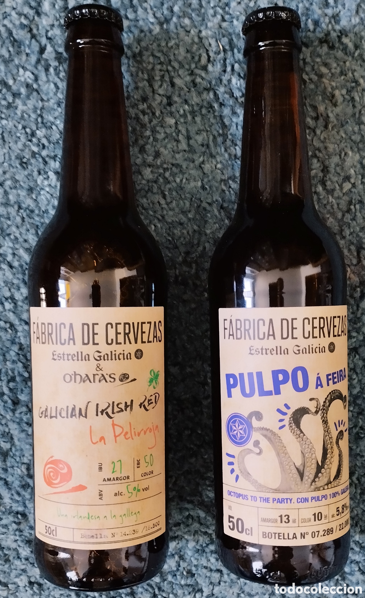 Collectable Beer: 2 BOTELLAS F&Aacute;BRICA DE CERVEZAS ESTRELLA GALICIA edici&oacute;n ESPECIAL de27 cms NUEVAS/SIN ABRIR ver fotos