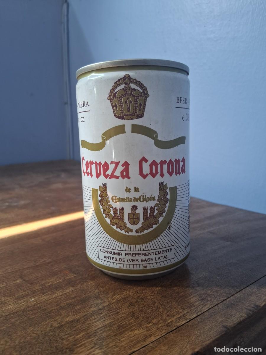 Coleccionismo de cervezas: Lata cerveza ESTRELLA DE GIJON CORONA 33 cl Espa&ntilde;a beer birra can aguila negra Asturias