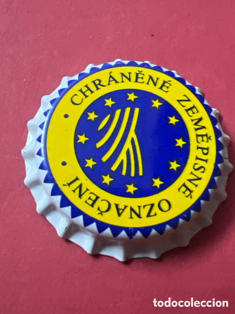Coleccionismo de cervezas: Q474. CHAPA CERVEZA - Rep&uacute;blica Checa - Chr&aacute;něn&eacute; Zeměpisn&eacute; Označeni