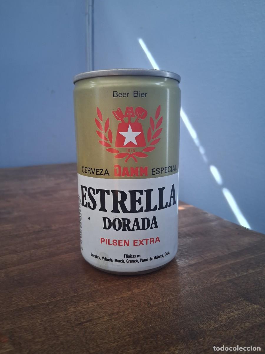 Coleccionismo de cervezas: Lata cerveza Estrella Dorada Damm Barcelona Espa&ntilde;a
