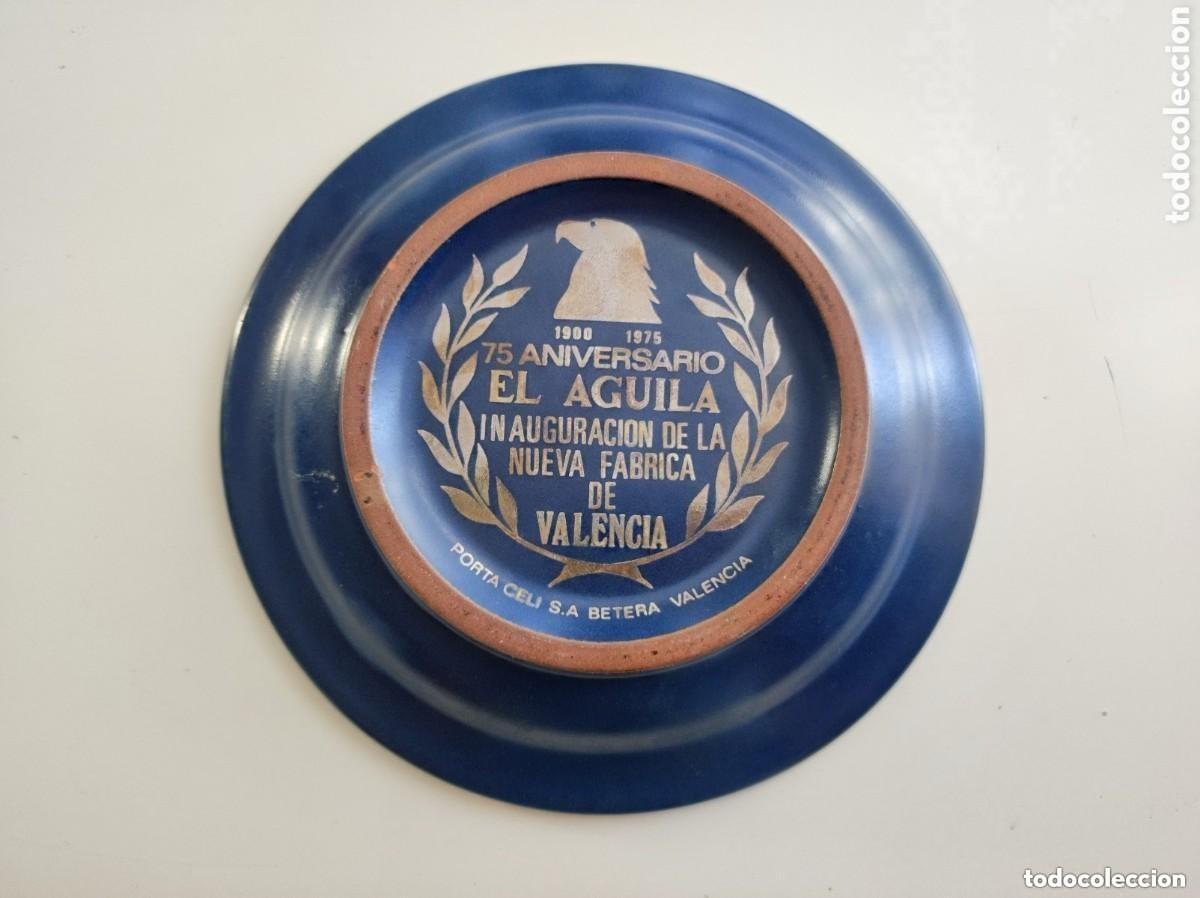 Colecionismo de cervejas: Plato 75 aniversario Inauguracion Fabrica Cervezas El Aguila Valencia 1900 - 1975