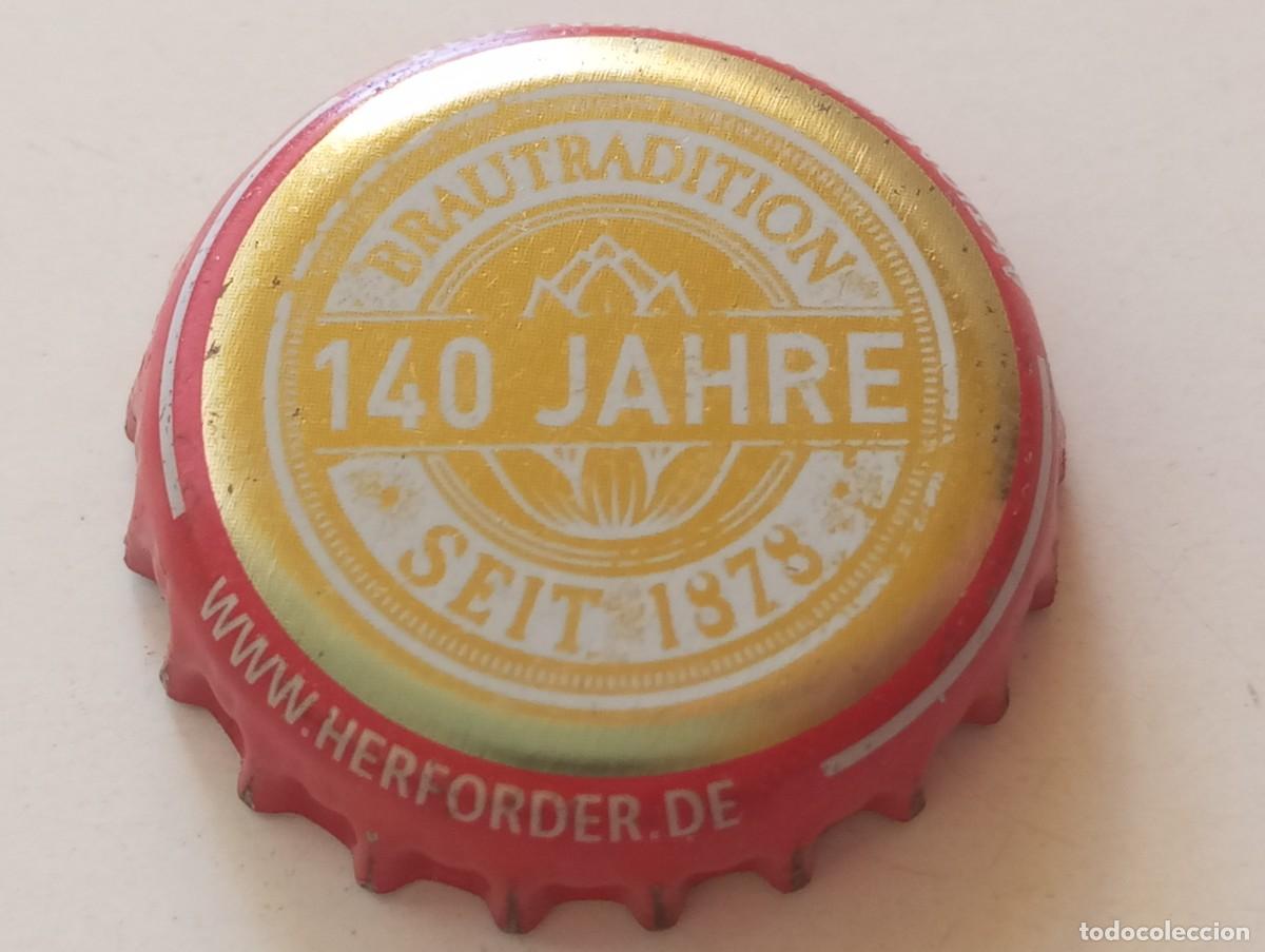 Coleccionismo de cervezas: Chapa tap&oacute;n corona de la cerveza alemana HERFORDER 140 JAHRE BRAUTRADITION SEIT 1878