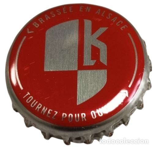 Coleccionismo de cervezas: Francia Capsule de Bi&egrave;re Beer Crown Cap Kronenbourg Brass&eacute;e en Alsace RP940 tap&oacute;n corona