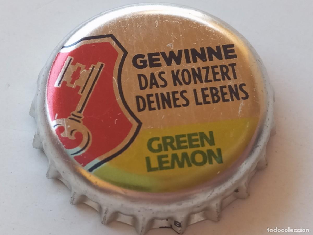 Coleccionismo de cervezas: Chapa tap&oacute;n corona de la cerveza alemana BECK'S GREEN LEMON - GEWINNE DAS KONZERT DEINES LEBENS