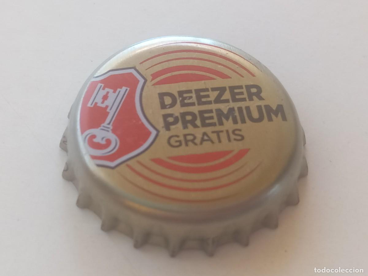 Coleccionismo de cervezas: Chapa tap&oacute;n corona de la cerveza alemana BECK'S DEEZER PREMIUM GRATIS (tono dorado)