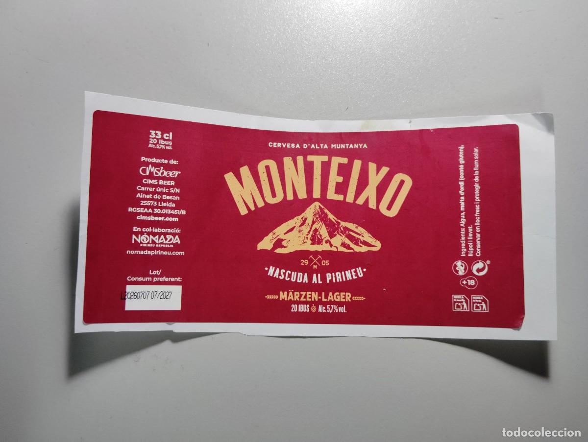 Coleccionismo de cervezas: ETIQUETA DE CERVEZA ESPA&Ntilde;A ARTESANA MONTEIXO. USADA