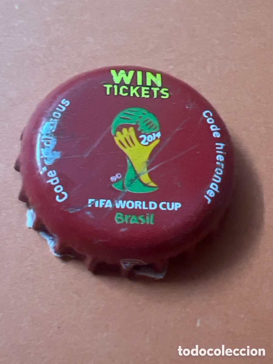 Sammeln von Brauereiartikeln: T971. CHAPA CERVEZA - Win Tickets Fifa World Cup Brasil 2014 Code ci-dessous Code hieronder -