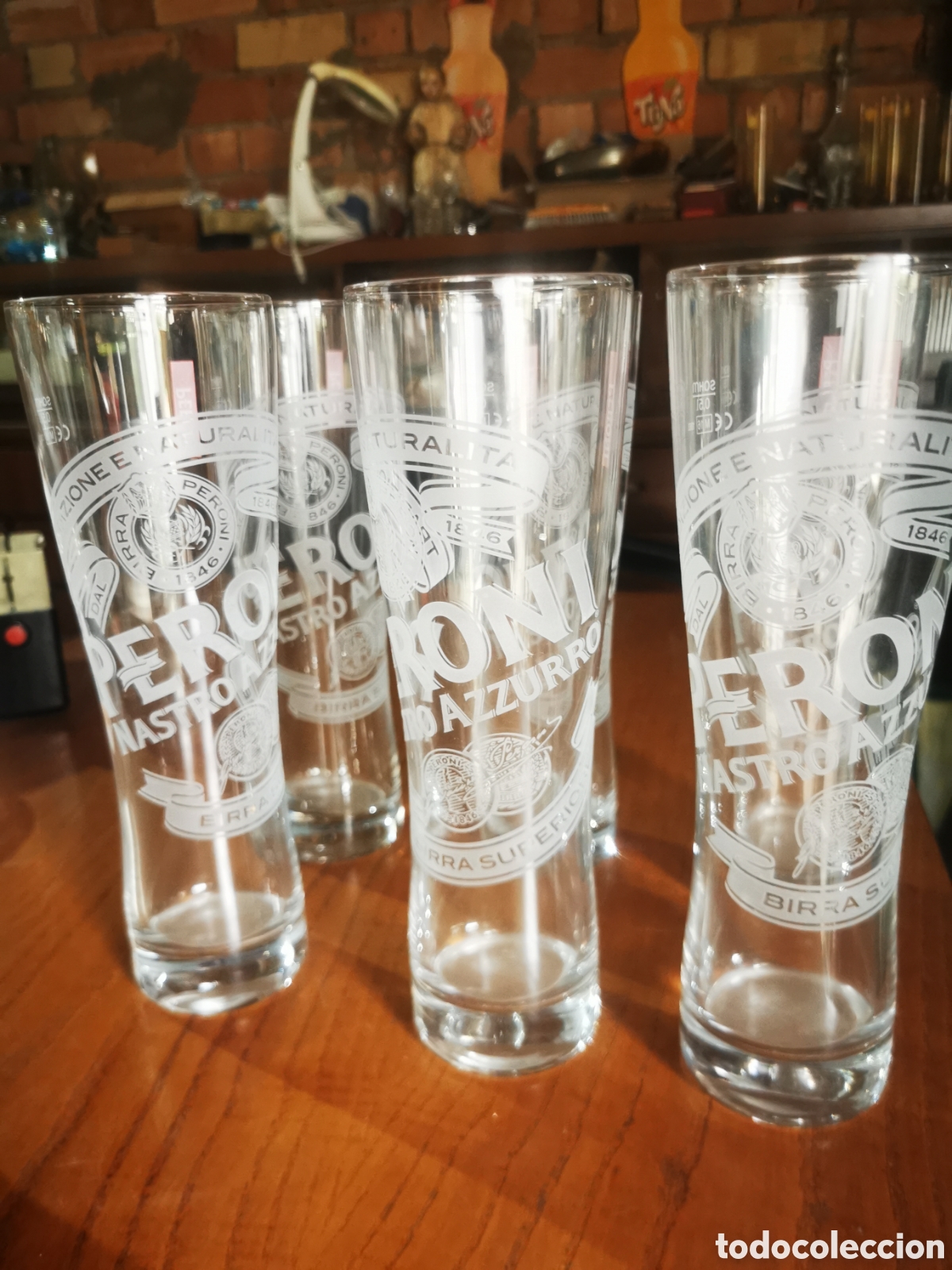 Collectable Beer: 6 vasos Cerveza Peroni 24 cm