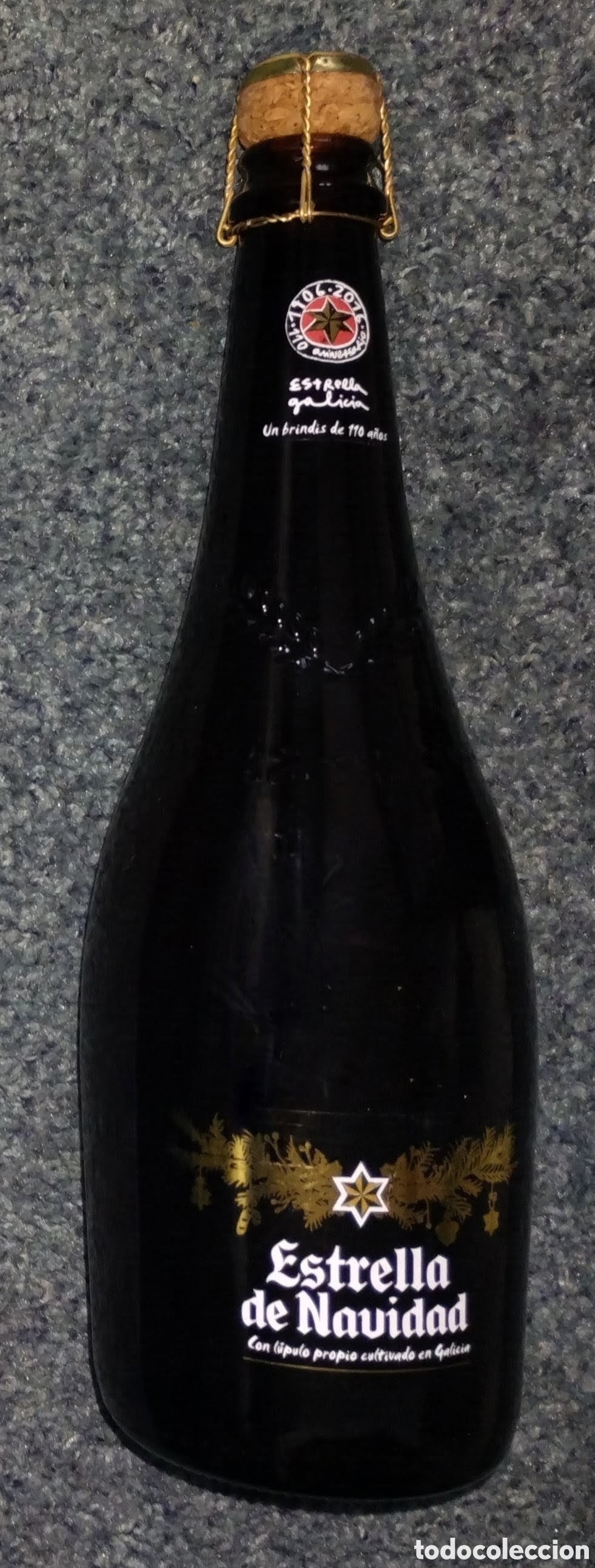 Colecionismo de cervejas: botella &rdquo;ESTRELLA DE NAVIDAD&rdquo; &rdquo;UN BRINDIS DE 110 A&Ntilde;OS&rdquo; 75 cl ESTRELLA GALICIA a&ntilde;o 2016: SIN ESTRENAR