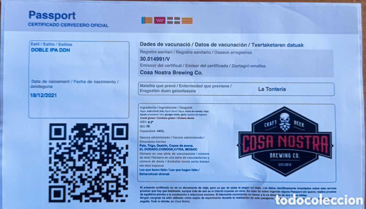 Colecionismo de cervejas: ETIQUETA CERVEZA ARTESANA