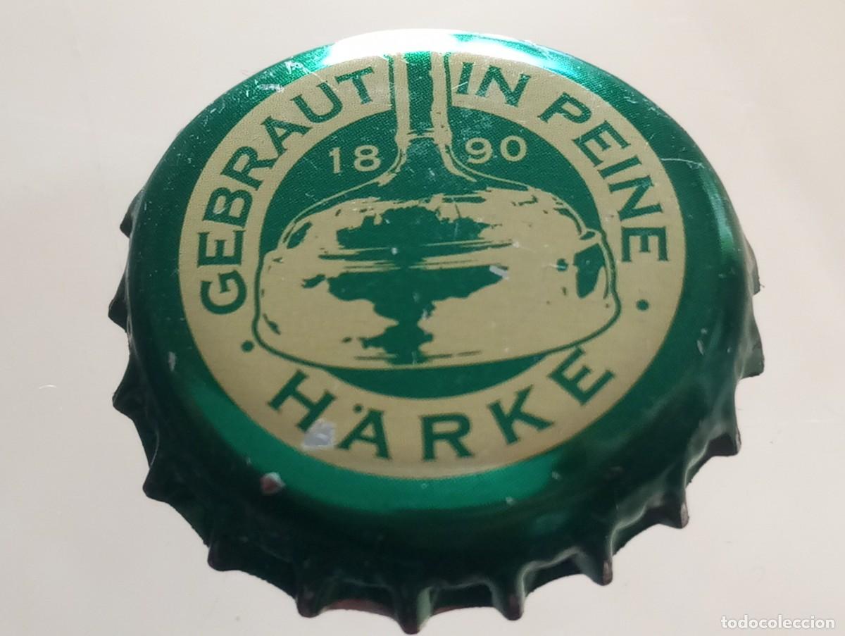 Colecionismo de cervejas: Chapa tap&oacute;n corona de la cerveza alemana H&Auml;RKE GEBRAUT IN PEINE 1890