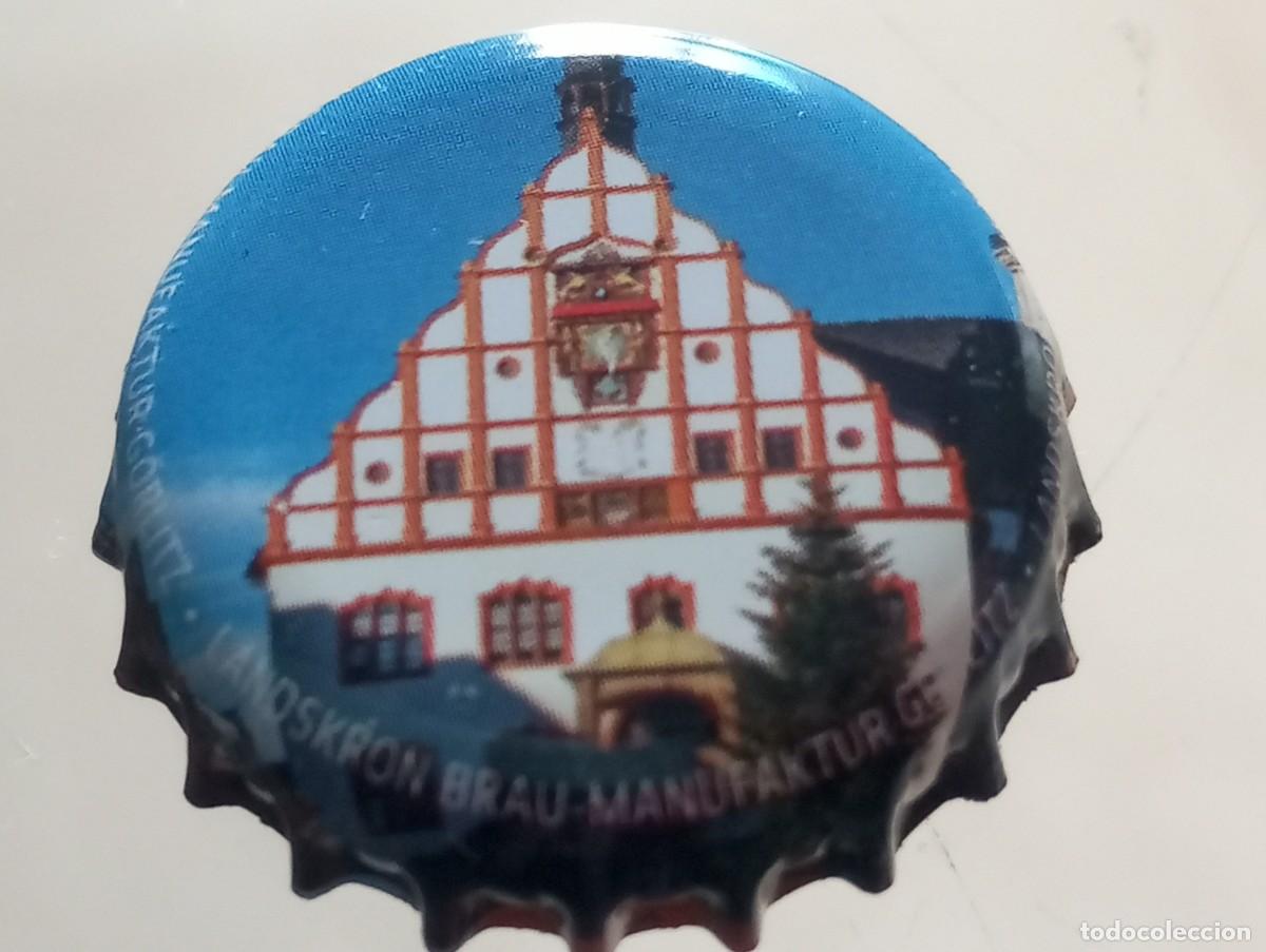 Colecionismo de cervejas: Chapa tap&oacute;n corona de la cerveza alemana LANDSKRON BRAU-MANUFAKTUR G&Ouml;RLITZ
