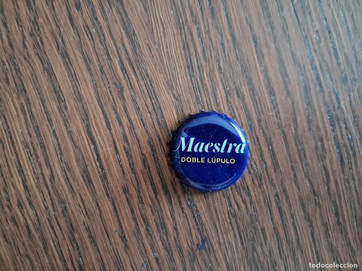 Coleccionismo de cervezas: chapa tap&oacute;n corona de cerveza, Mahou, maestra doble l&uacute;pulo.