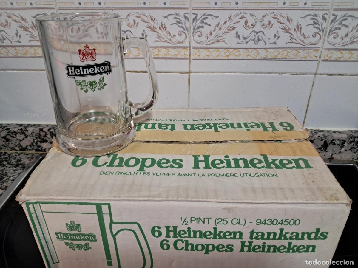 Collectionnisme de bi&egrave;res: 6 Jarras cerveza cristal Heineken
