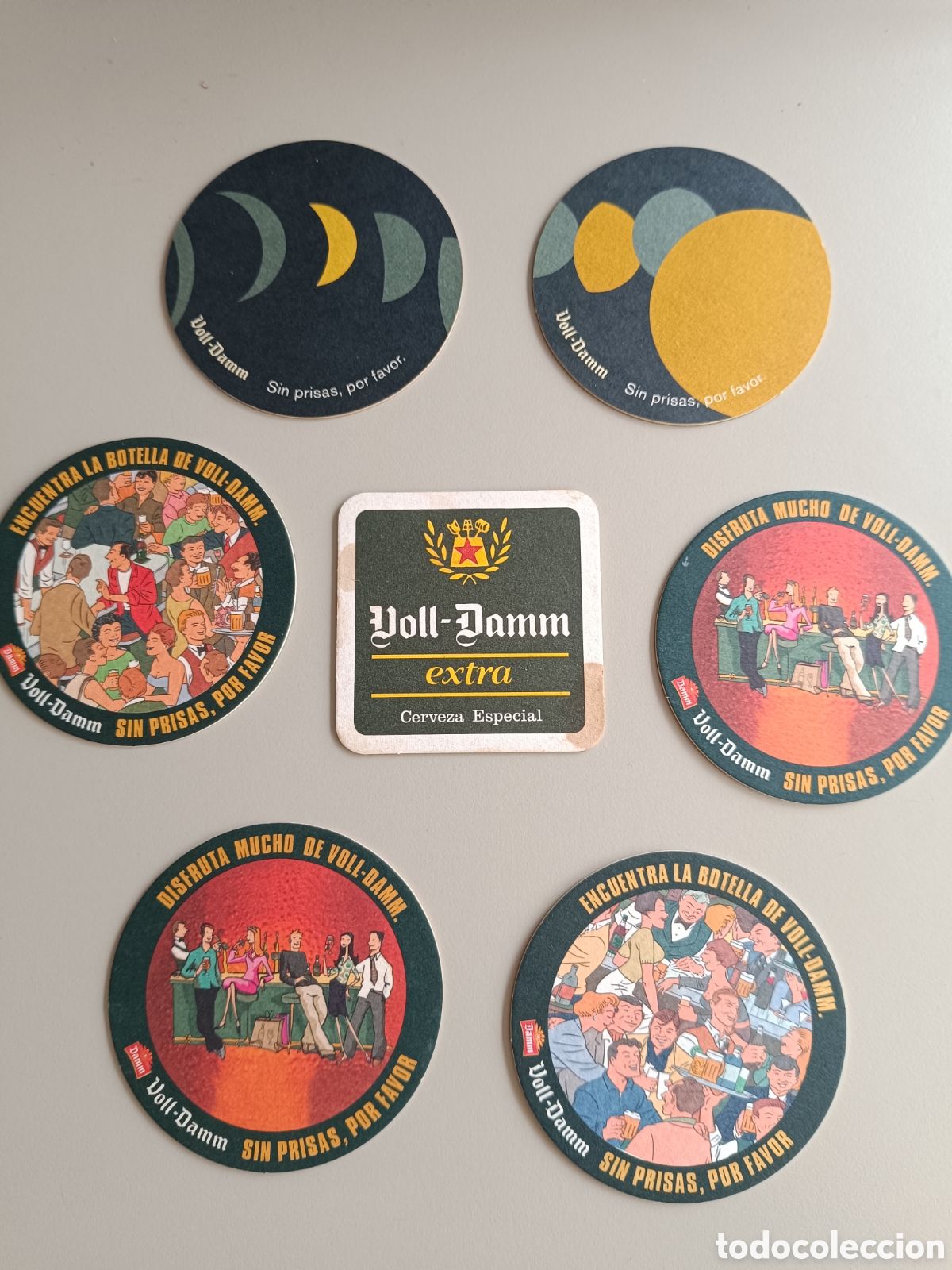 Collectionnisme de bi&egrave;res: lote de 7 posavasos de Cerveza Voll-Damm (Damm)
