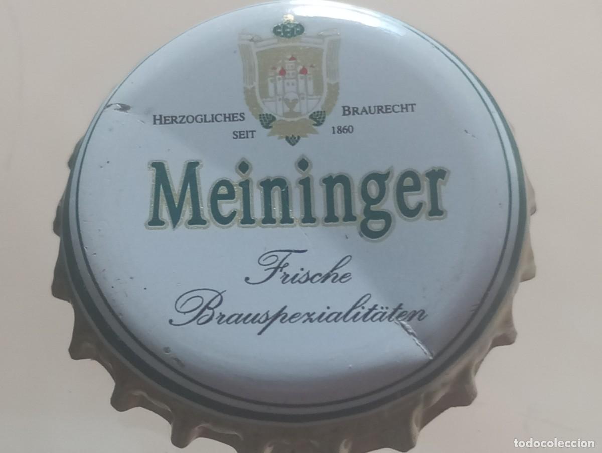 Collezionismo di birre: Chapa tap&oacute;n corona de la cerveza alemana MEININGER FRISCHE BRAUSPEZIALIT&Auml;TEN SEIT 1860