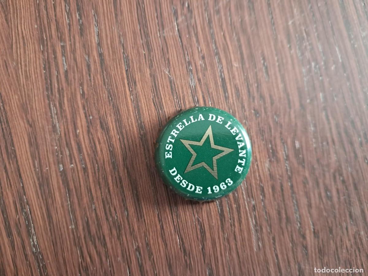 Coleccionismo de cervezas: chapa tap&oacute;n corona de cerveza, estrella Levante.