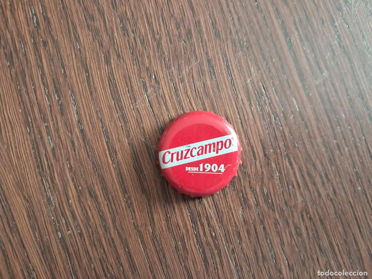 Coleccionismo de cervezas: chapa tap&oacute;n corona de cerveza, cruzcampo roja.