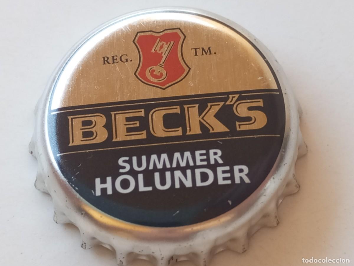 Coleccionismo de cervezas: Chapa tap&oacute;n corona de la cerveza alemana BECK'S SUMMER HOLUNDER