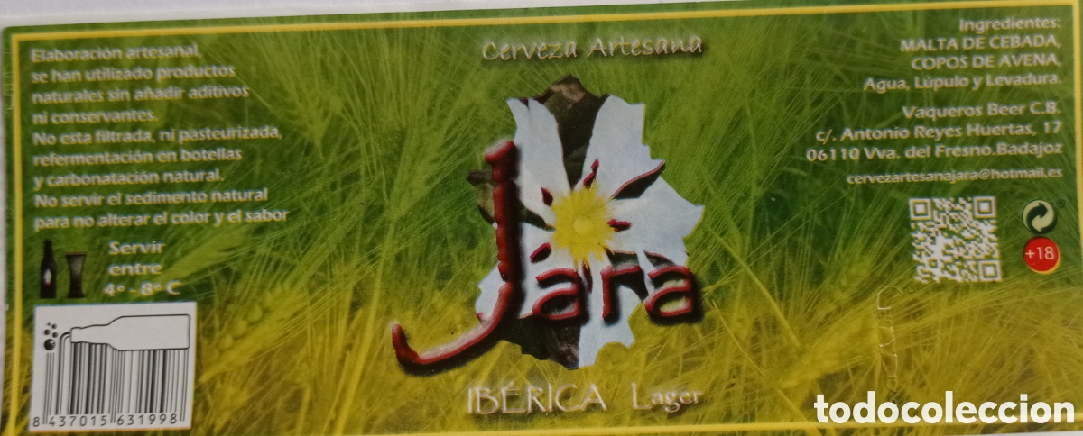 Sammeln von Brauereiartikeln: ETIQUETA CERVEZA ARTESANA