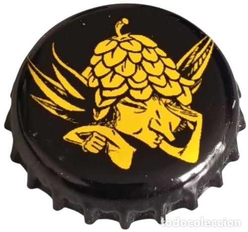 Coleccionismo de cervezas: Belgica Capsule de Bi&egrave;re Beer Crown Cap Cuv&eacute;e des Trolls coiff&eacute; d'un c&ocirc;ne de houblon RP930 tap&oacute;n