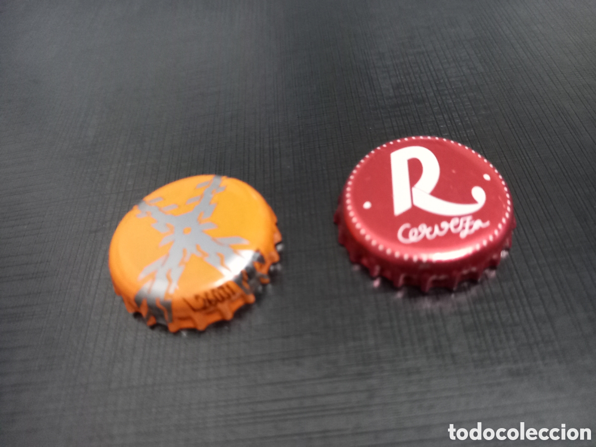 Coleccionismo de cervezas: Lote de 2 chapas de cerveza artesanal Rondadora Huesca