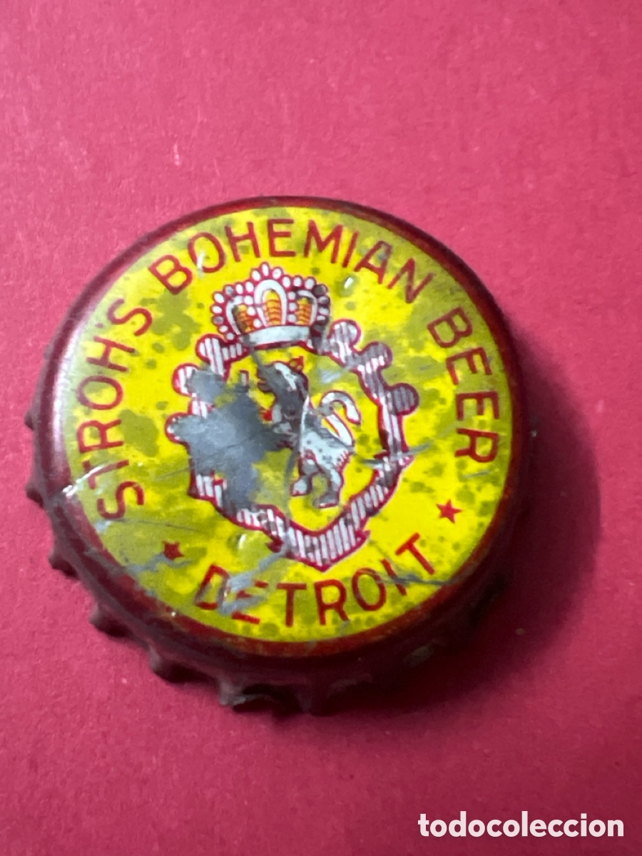 Coleccionismo de cervezas: T4/X144/J3. CHAPA CERVEZA - Stroh's Bohemian Beer Detroit - ESTADOS UNIDOS - CON CORCHO