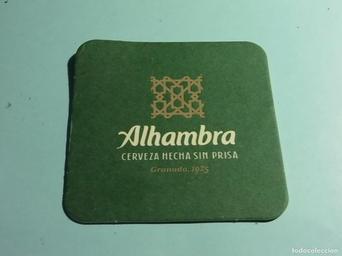 Coleccionismo de cervezas: POSAVASOS - ALHAMBRE, CERVEZA HECHA SIN PRISA - GRANADA 1925.