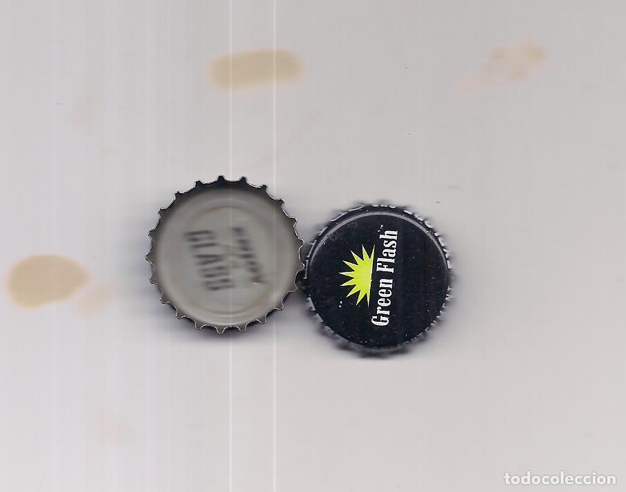 Coleccionismo de cervezas: green flash, cerveza de Estados Unidos, glass al reverso