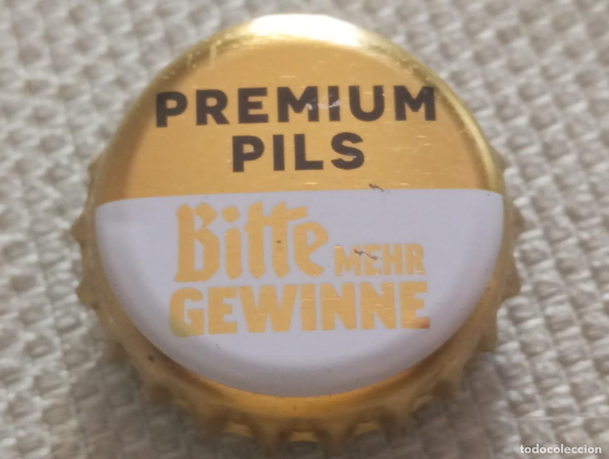 Coleccionismo de cervezas: Chapa tap&oacute;n corona de la cerveza alemana BITBURGER PREMIUM PILS BITTE MEHR GEWINNE - PLAYOFF 2