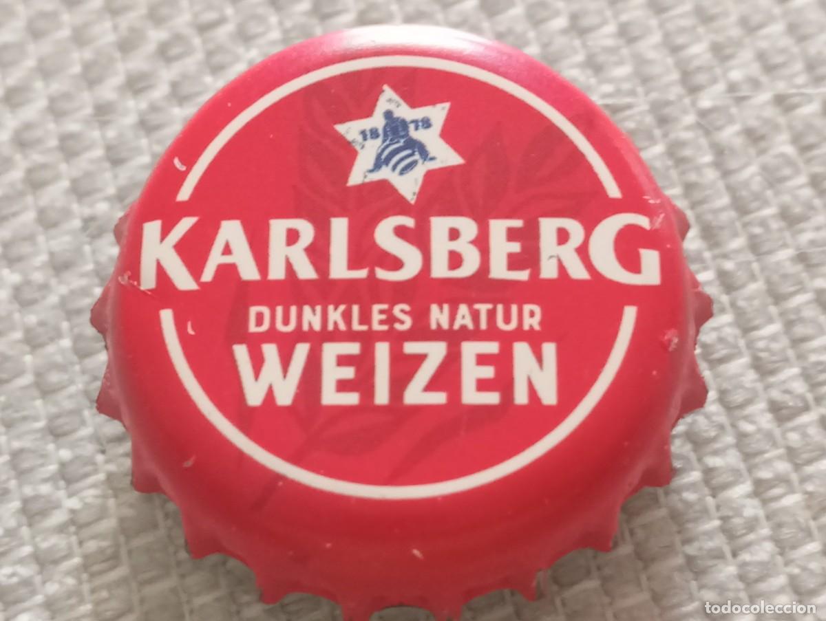 Coleccionismo de cervezas: Chapa tap&oacute;n corona de la cerveza alemana KARLSBERG DUNKLES NATUR WEIZEN
