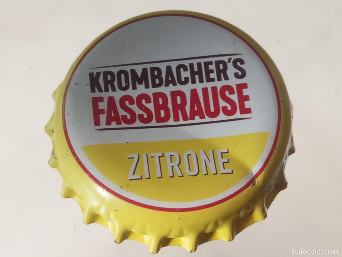 Coleccionismo de cervezas: Chapa tap&oacute;n corona de la cerveza alemana KROMBACHER'S FASSBRAUSE ZITRONE (en may&uacute;sculas)