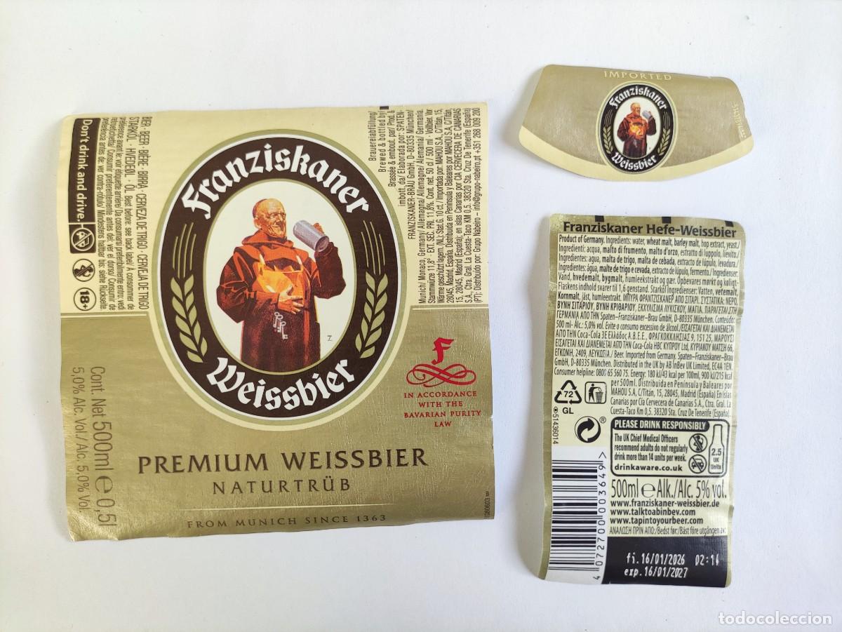 Coleccionismo de cervezas: ETIQUETAS CERVEZA FRANZISKANER NATURTRUB - 51380603 / 51436014 / 51432894