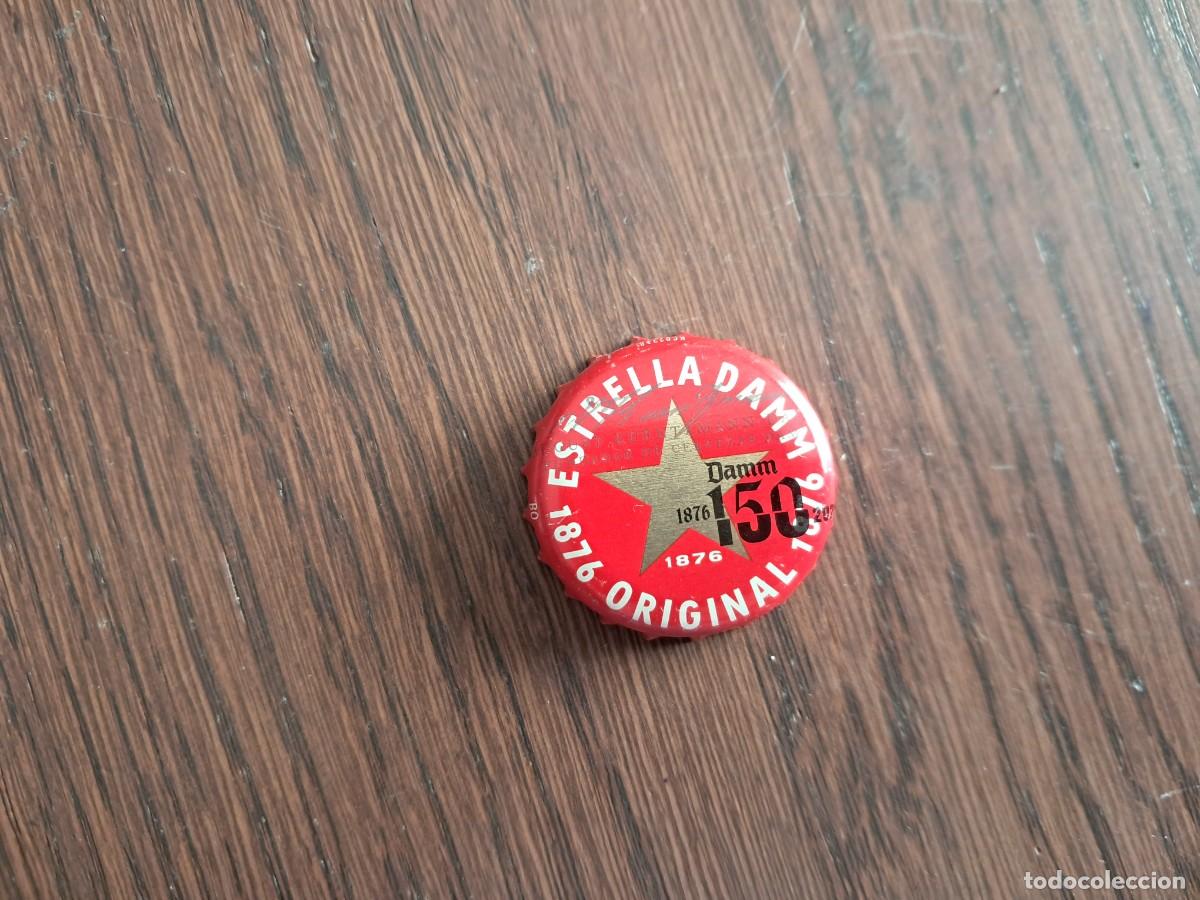 Coleccionismo de cervezas: chapa tap&oacute;n corona de cerveza estrella Damm, 150 aniversario.