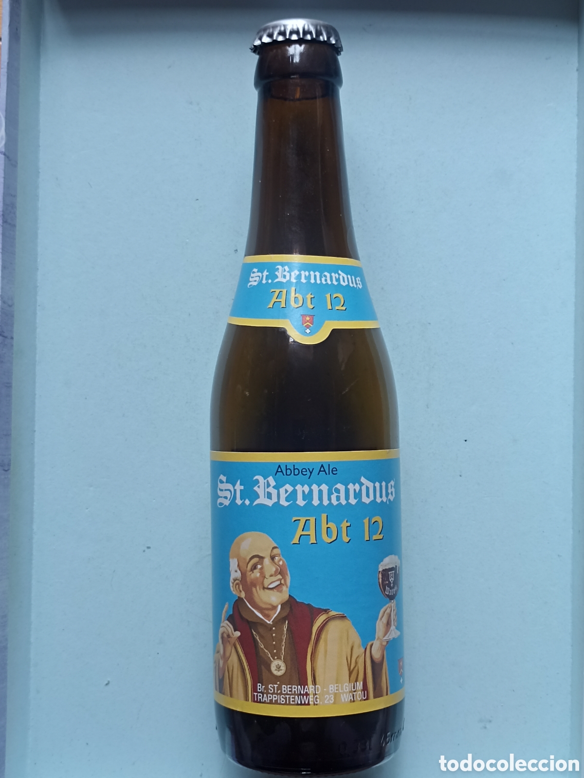 Coleccionismo de cervezas: Botella cerveza St. Bernardus vac&iacute;a con chapa 330 ml