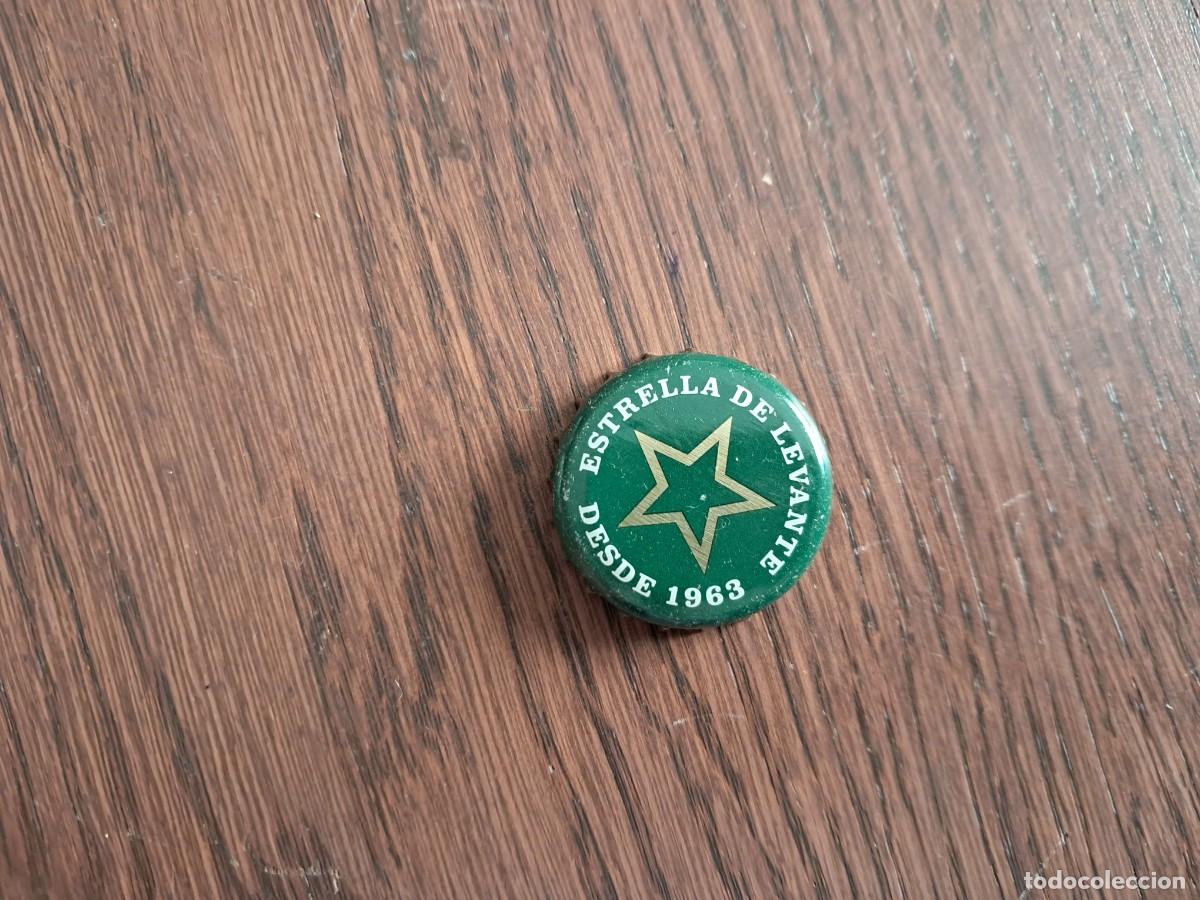 Coleccionismo de cervezas: chapa tap&oacute;n corona de cerveza, estrella Levante.