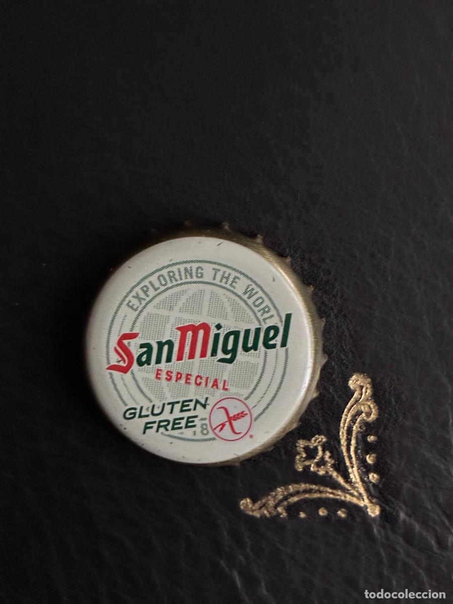 Coleccionismo de cervezas: CHAPA de cerveza SAN MIGUEL ESPECIAL GLUTEN FREE EXPLORING THE WORLD BOTTLE CAP tap&oacute;n BEER BIRRA
