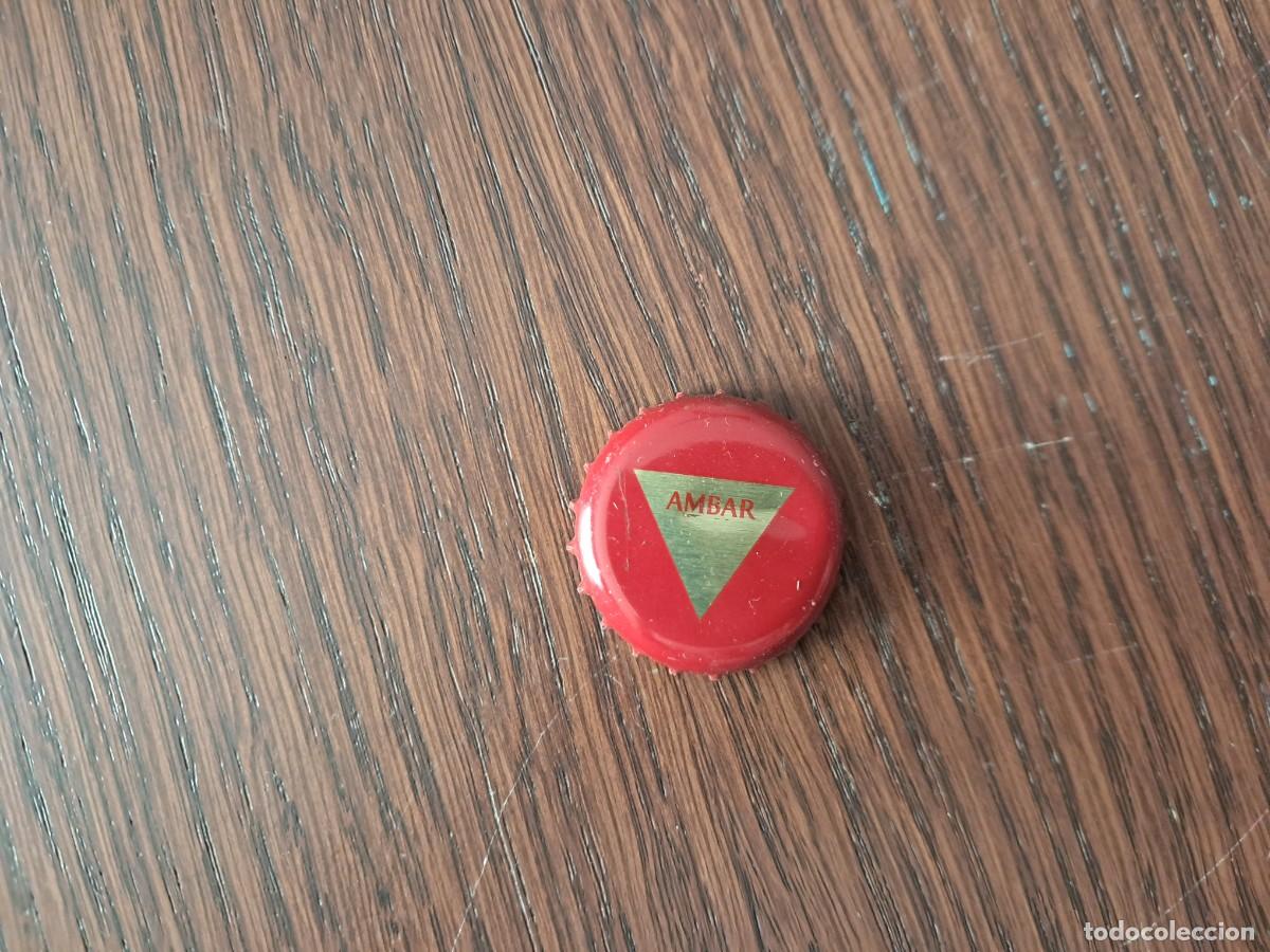 Coleccionismo de cervezas: Chapa tap&oacute;n corona de la cerveza, Ambar, roja.