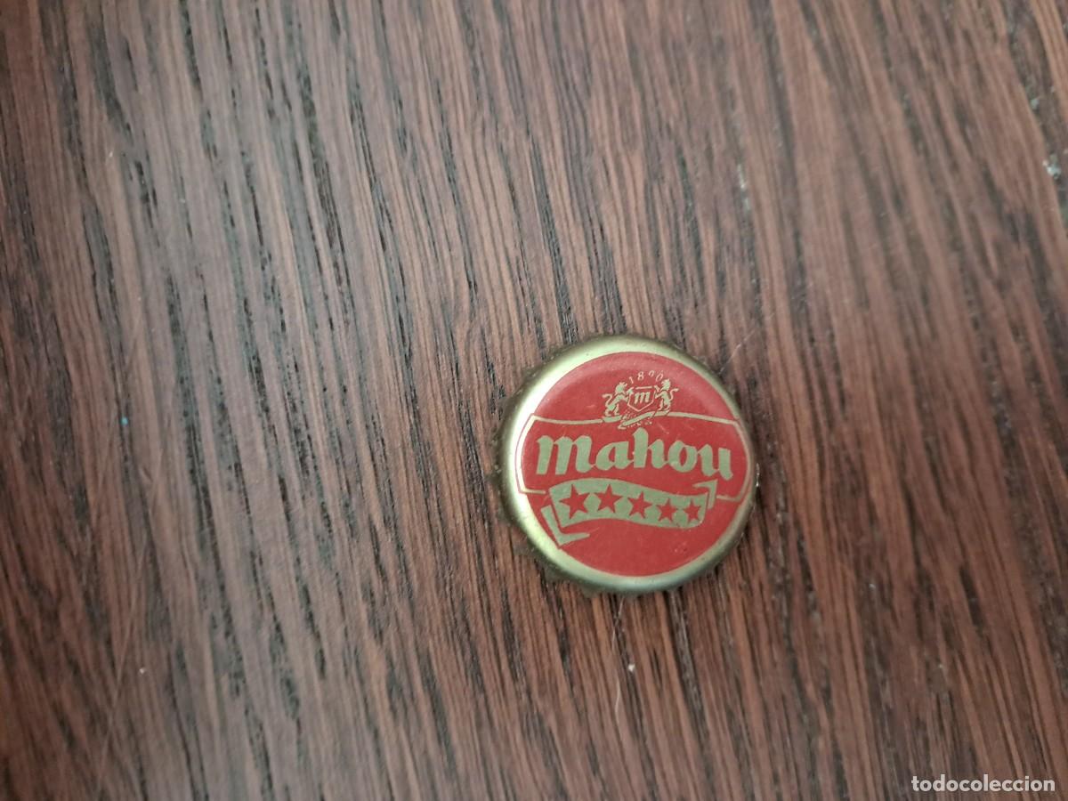 Coleccionismo de cervezas: Chapa tap&oacute;n corona de la cerveza, Mahou, roja, cinco estrellas.